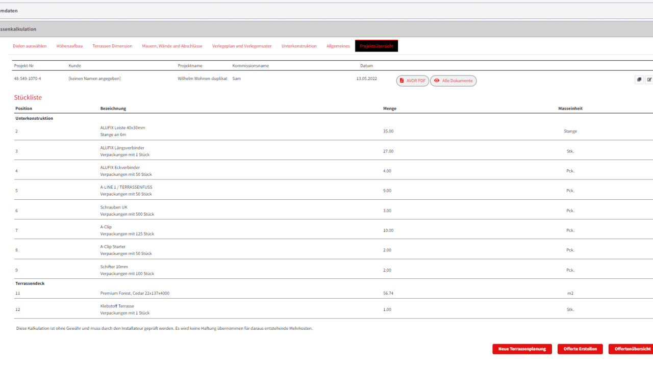 Vollautomatische Stücklisten