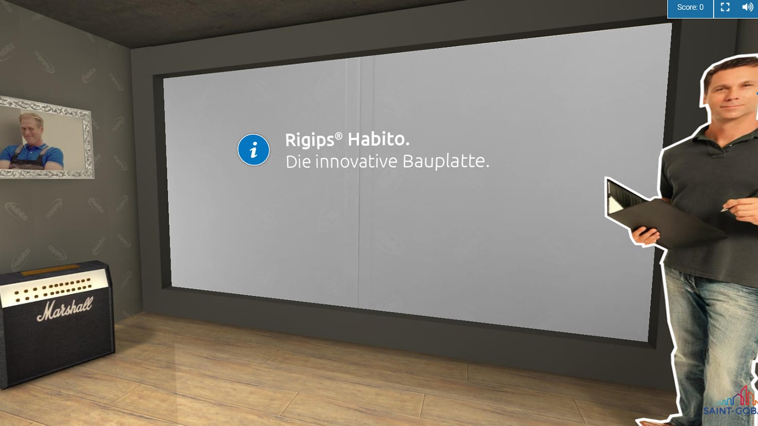 Besuchen Sie unseren virtuellen Messestand und erfahren Sie mehr über die Rigips® Habito Bauplatte.